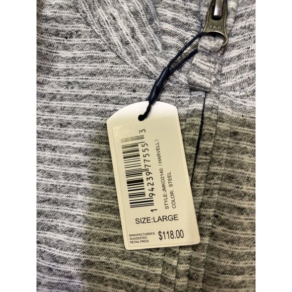 BRAND NEW Johnnie O Hanging Out 1/4 Zip Sweater, Mens Large Heather Gray Stripe - Picture 4 of 11